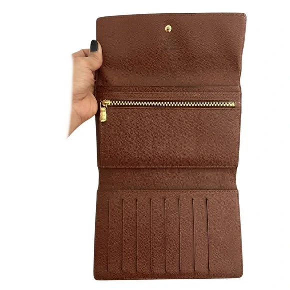 Vintage LOUIS VUITTON Monogram Canvas Passport Trifold Wallet Brown Authentic - Picture 8 of 17